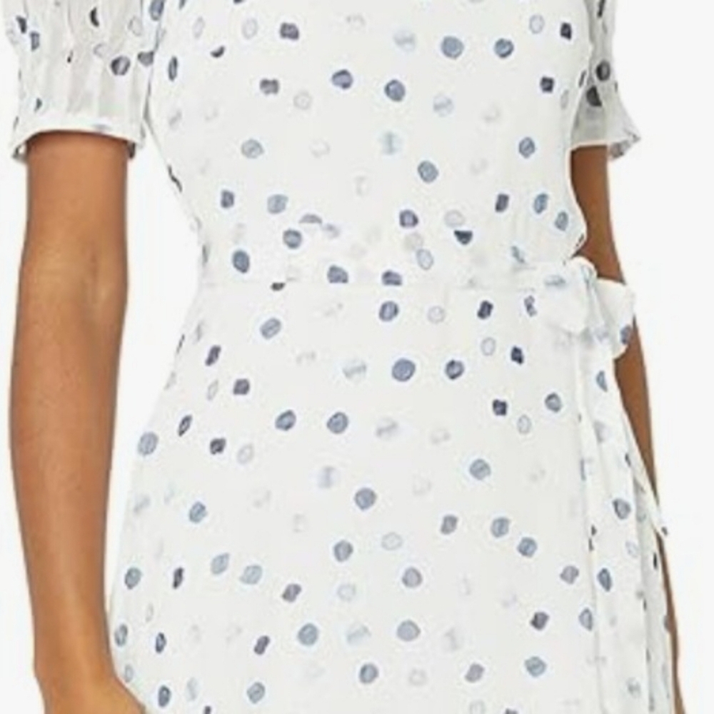 DKNY Women's White Polka Dot Fit and Flare Dress Size 14 - Picture 11 of 12
